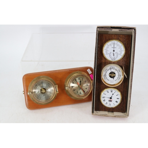 168A - Barometer/thermometer together with a boxed thermometer/barometer/clock