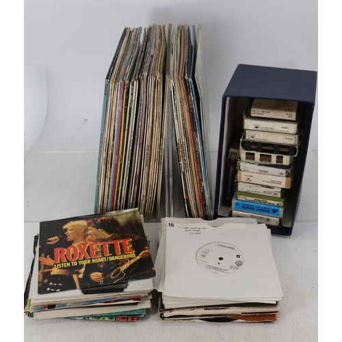 6 - Quantity of LP's and singles together with a small quantity of eight track cartridges