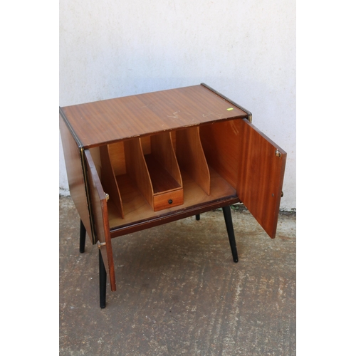 172 - Mid century record unit together with a quantity of records measures approx. 61cm w x 36cm d x 70cm ... 