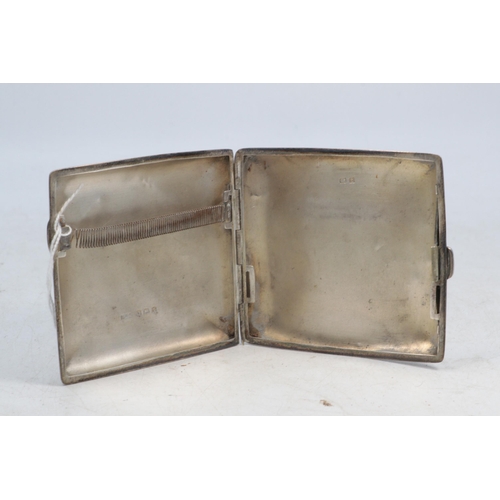 33 - Silver hallmarked cigarette case approx. 100g