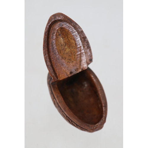 7A - Carved nut shell snuff box