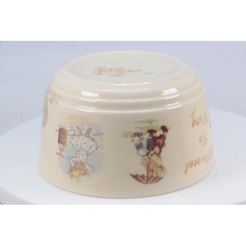 97 - Royal Doulton Bunnykins bowl, with personal message to front signed Barbara Vernon