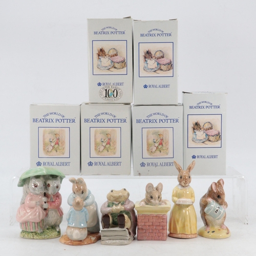 684 - Royal Albert Beatrix Potter figures to include Mrs Rabbit and Peter, 60th Anniversary, Hunca Munca S... 