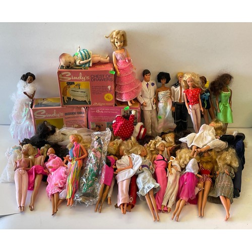 574 - A selection of assorted Barbie dolls, together with Sindy and other dolls, and boxed Sandy Dressing ... 