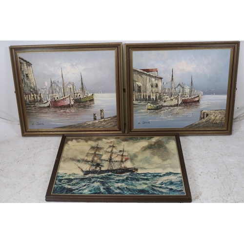 163 - Six prints and paintings of boats and ships