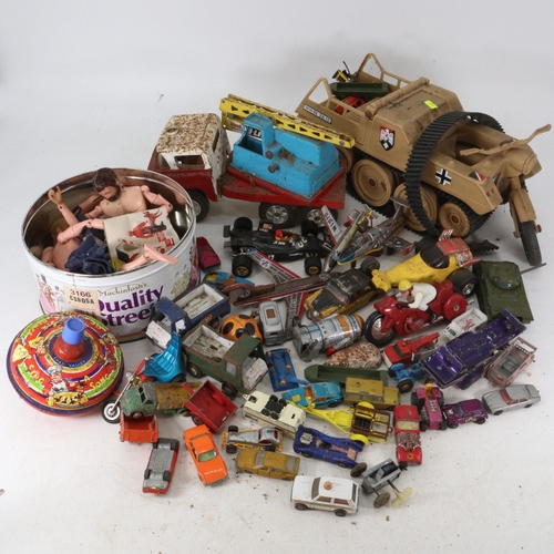 270 - Quantity of vintage toys, action man? Matchbox and Tonka etc