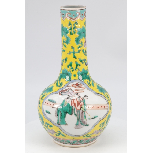 46 - 19th Century famille jaune vase, approx 20 cm high