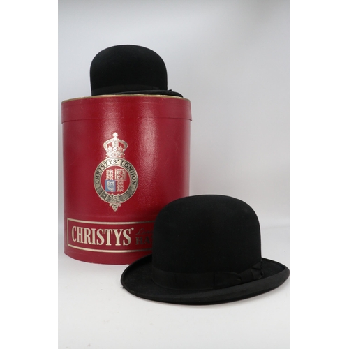 68 - Christy's London hat box together with a Lock & co Bowler hat and a Tress & co similar.