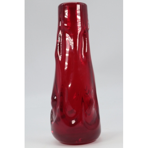 95 - Whitefriars red vase approx. 25cms tall