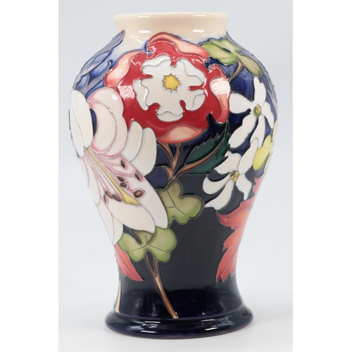 100 - Moorcroft Floral trial vase approx. 15cm tall fully marked to base