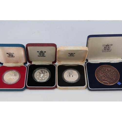 108 - Royal Mint 80th Birthday proof commemorative crown together with Coronation 40th Anniversary silver ... 