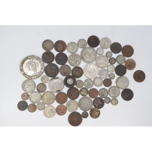 112 - A good selection of antique and later coins to include a Battle of London 1940-41 medallion, quantit... 