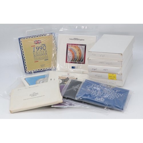 114 - Royal Mint various United Kingdom proof coin sets to include 1970, 1980-1991 noted there are two 198... 