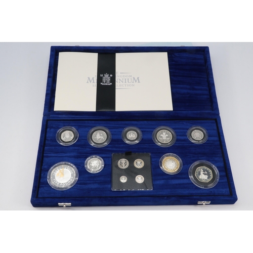 124 - Royal Mint case silver proof Millennium collection in fitted case with certificate