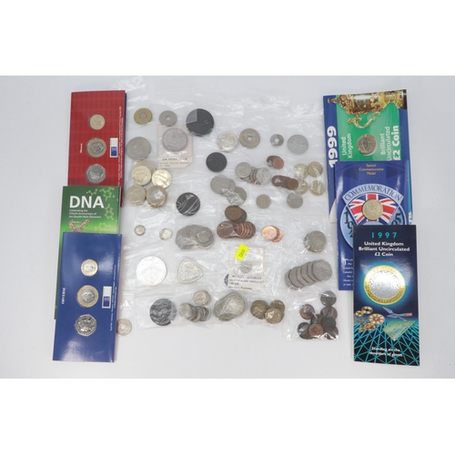 154 - Six presentation coin sets including 2004, 2005, DNA, 1997 £2, 1999 rugby together with a large quan... 