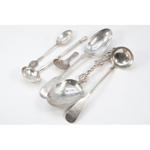 7 - Antique Silver hallmarked small ladle, Silver teaspoon, Small silver caddy spoon, Edward VIII corona... 