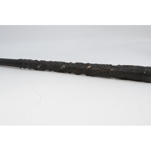 98A - Ebonised carved whip handle?