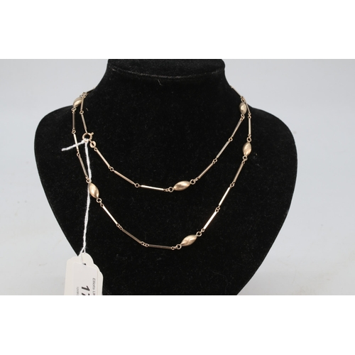 170 - 9ct Gold long necklace, weighs approx. 17.5g