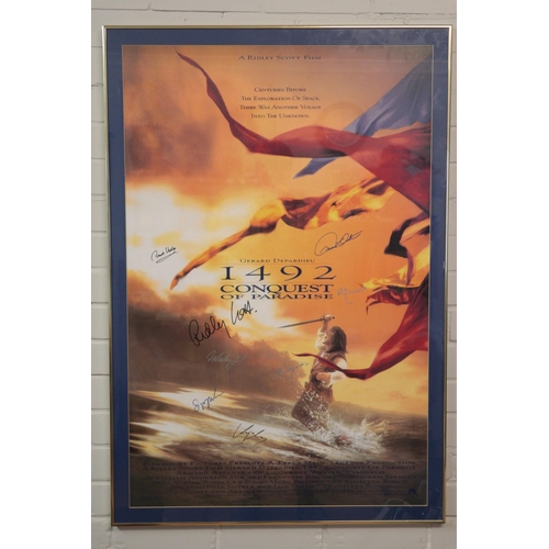 309 - Framed 1492 Conquest of paradise signed film poster with certificate of Authenticity
The frame measu... 