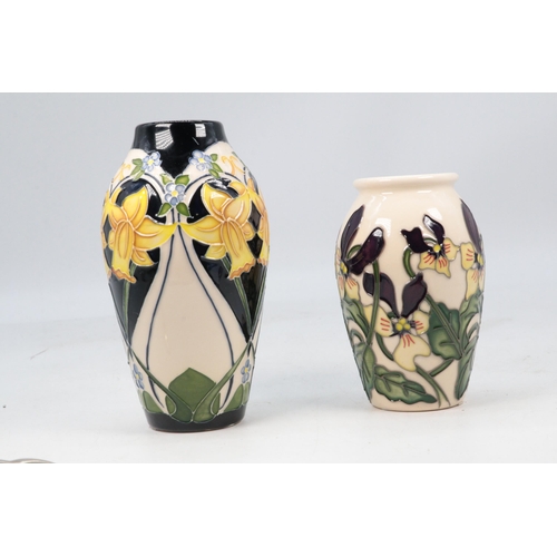 314 - Moorcroft design trial vase approx. 13cm together with another vase 