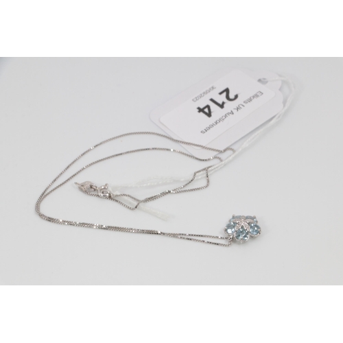 214 - An 18ct white gold fine chain with 18ct gold pendant (approx. 3g)