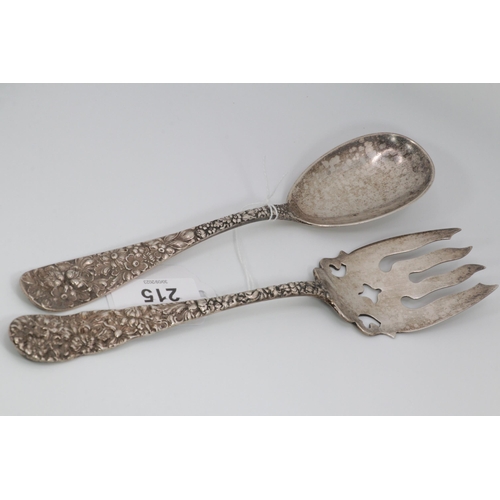 215 - Pair sterling steiff salad servers