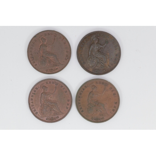 165A - Queen Victoria 2x 1848 pennies together with 1849 and 1851