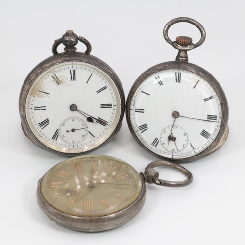 176A - Three Antique silver cased pocket watches