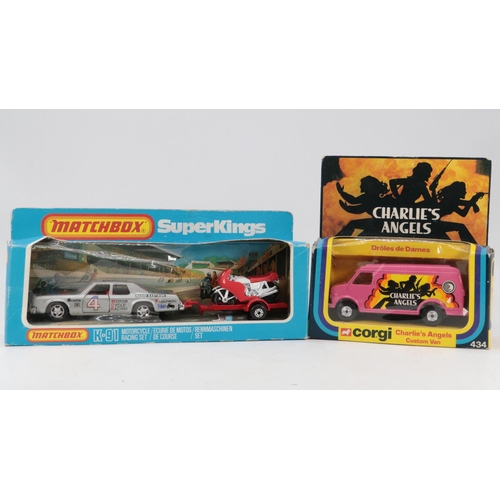 69C - Matchbox K91 Motorcycle Racing set in original box showing damage to the blister together with a Cor... 