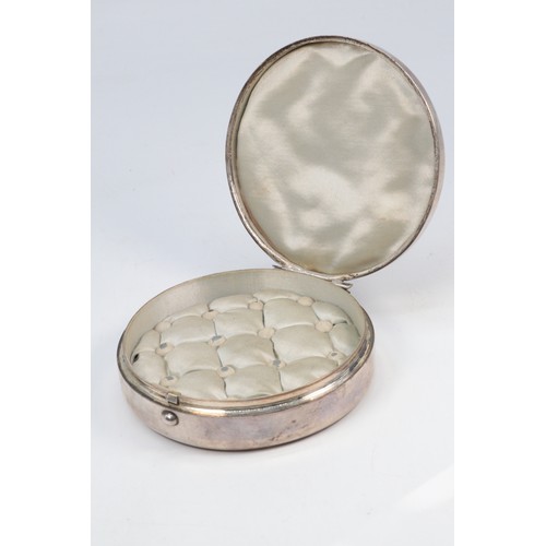 7A - Antique silver hallmarked Chester jewellery casket with push button release lid, with button back st... 