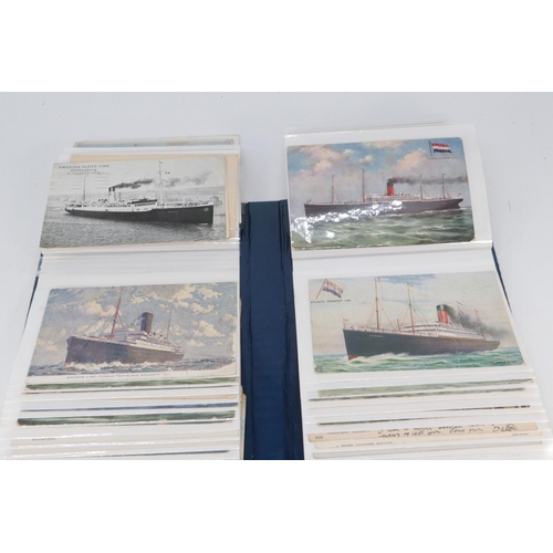 5 - Album of approx. 110 postcards of Ocean Liners to include ATL, White Star, P&O, Cunard, allsorts