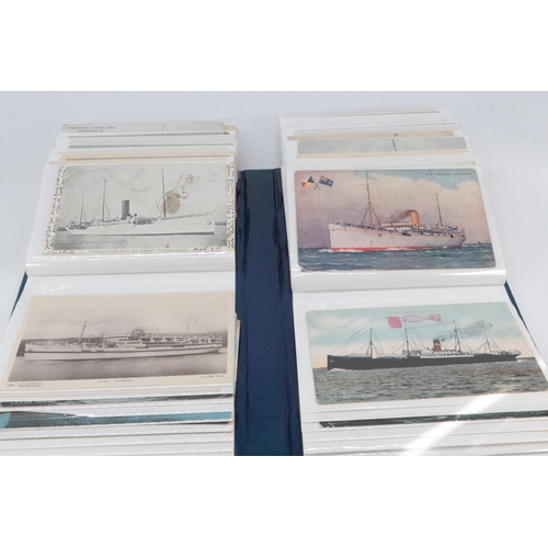 5 - Album of approx. 110 postcards of Ocean Liners to include ATL, White Star, P&O, Cunard, allsorts