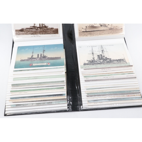 17 - Approximately 110 postcards of various Battleships