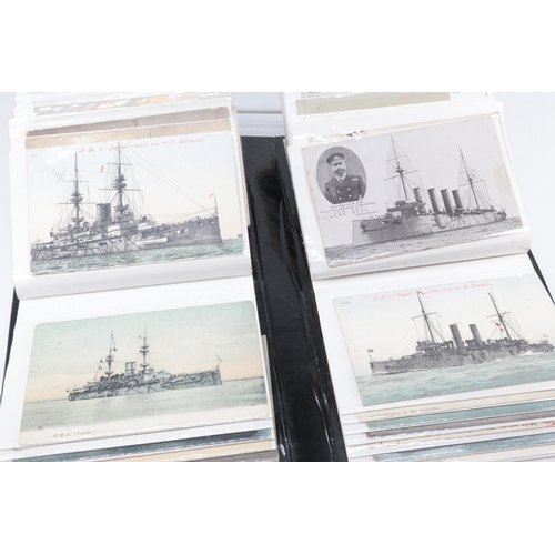 17 - Approximately 110 postcards of various Battleships