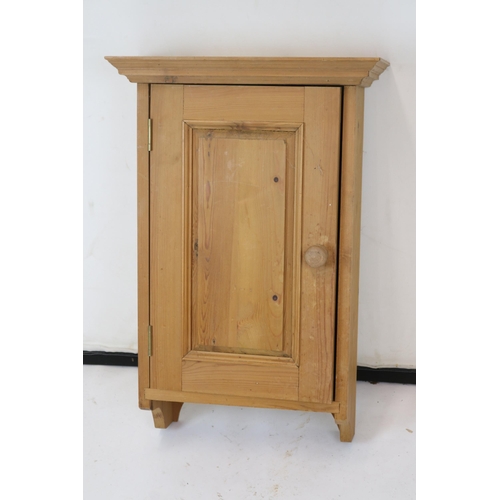 48 - Pine wall cabinet with single shelf to inner measures approx. 43cm w x 20cm d x 65cm h