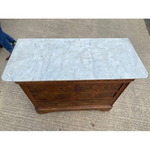 142 - Marble topped French? commode chest. approx. 118w x 54d x 100cm