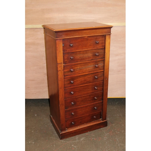 186 - Wellington chest (no key) measures approx. W63cm x D40cm x H120cm