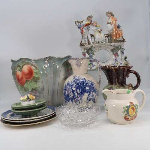 231 - Quantity of ceramics and green glass to include Hammersley, Aynsley, Royal Osborne etc