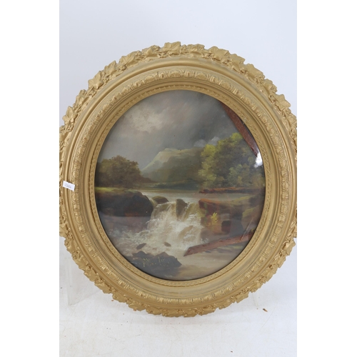 273 - Two victorian oils on card in oval frames