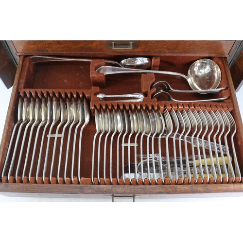 367 - Mappin and Webb cutlery set in distressed case (additional wheels added to bottom) no key together w... 