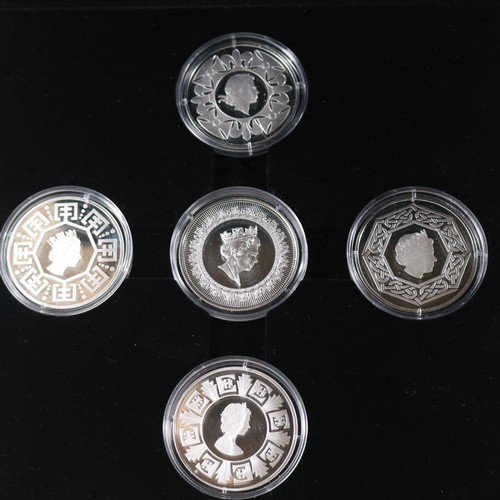 24 - 2015 silver proof coin set together with together with another coin set and Britannia 1993 £10 stamp