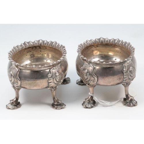 29 - Pair of silver high footed salts, (weight approx. 287g)