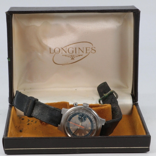 50 - A 1972 Longines Valjoux chronograph for the Munich Olympic games in need of care and attention