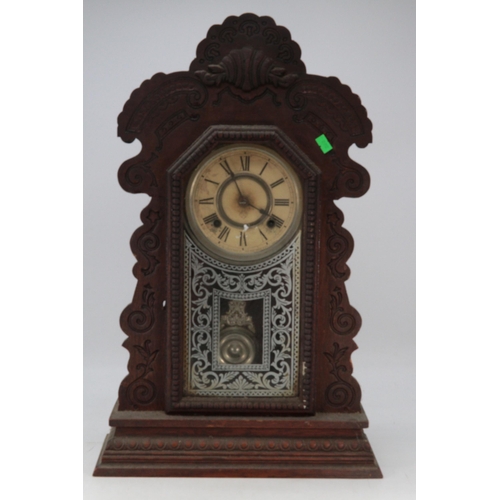 340B - Vintage Arizona gingerbread mantel clock approx. 59cm tall