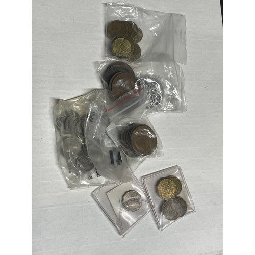 44 - Several tins of assorted GB and other coins to include Victorian Penny's, 1888 worn double florin, s... 