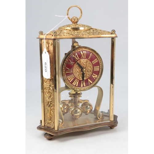 101 - Gilt cased anniversary clock