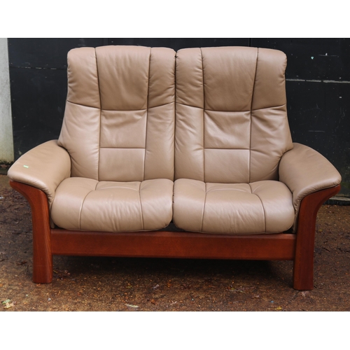 145 - Ekornes reclining two seater sofa measures approx. 152cmW x 74cmD