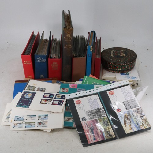 72 - Large quantity of stamps to include FDCs for Jersey and Isle of Man, GB interest, strips, pairs, inc... 