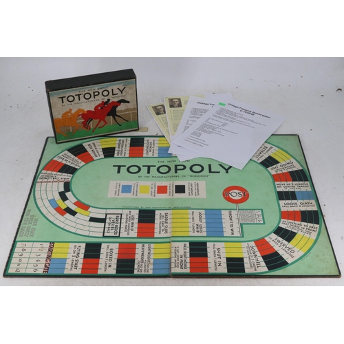 276 - Totopoly vintage board game with card blocked pieces, vendor advices near complete