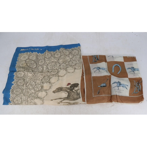 280 - Printed silk scarf commemorating the winner of the Derby 1911 together with one other depicting the ... 